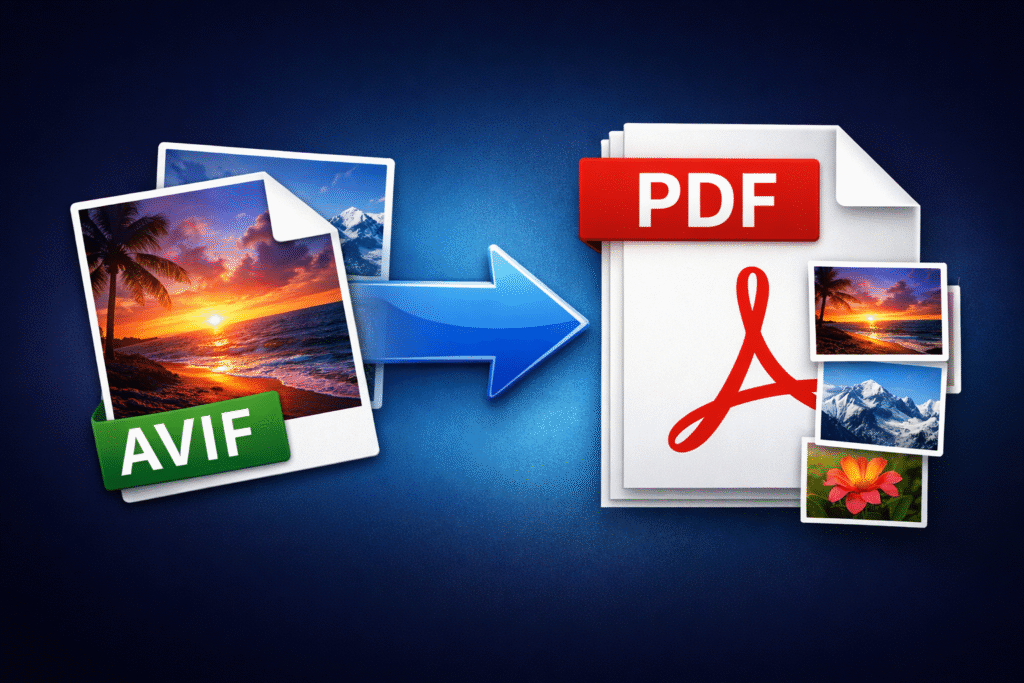 Convert AVIF to PDF — SnapConvert